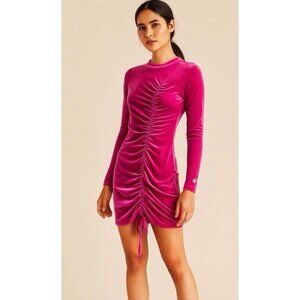 Juicy Couture Pink Dress Womens Medium Velvet Long Sleeve